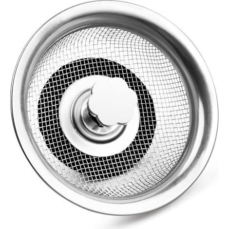 2 Pièces Bouchon Crépine Évier Inoxydable Filtre Panier Bonde Grille Pour Cuisine Salle De Bain 84MM (1/4)