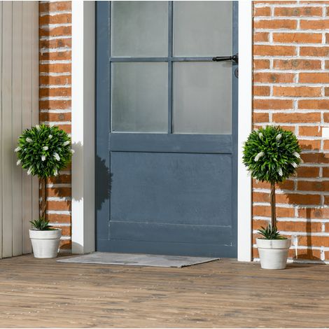 Lavande artificielle 2 pièces 60 cm en plastique blanc, déco salon sans montage – MEUBLIV (1/5)