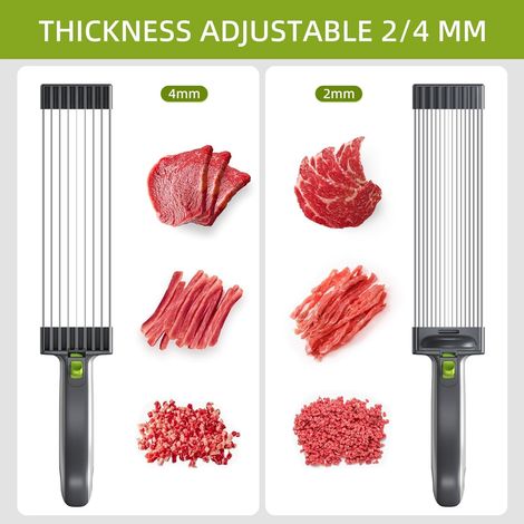 Affettatrice multifunzione per carne cruda fresca, spessore regolabile 2 o 4 mm, affettatrice manuale con spazzola, gancio e affilatoio (1/4)