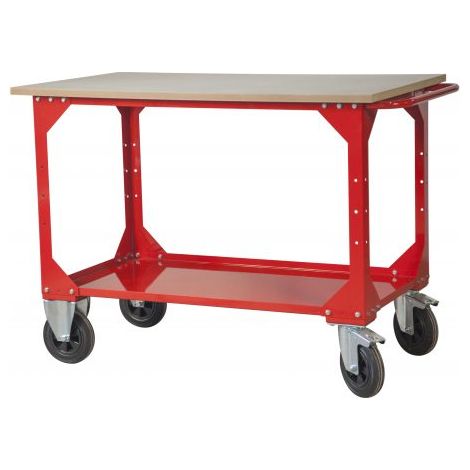 Banco carrellato con piano legno rosso GR22 DERBY