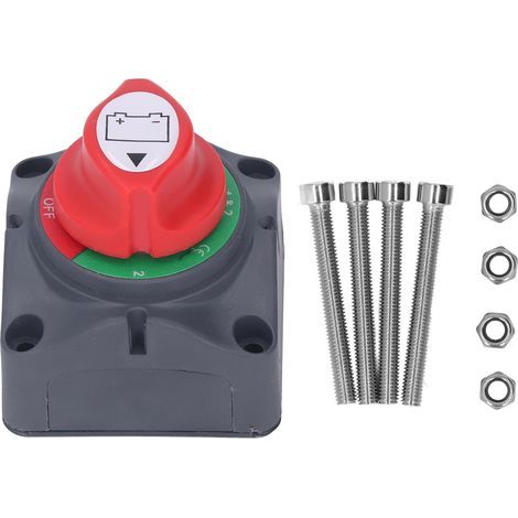 Batterietrennschalter, ABS-Gehäuse, innenliegender roter Kupferbolzen, Hauptisolator, DC 12–48 V Abschaltung (1/5)