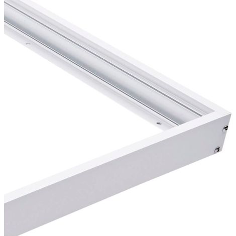 Barcelona Led – Kit cadre saillie pour panneau LED 60x60cm – Aluminium laqué blanc – Montage en surface – Accessoires inclus