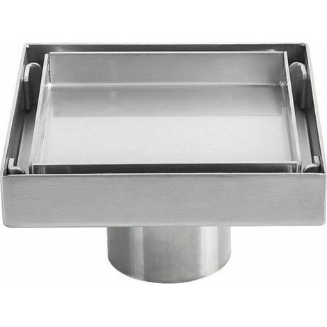 Siphon de sol invisible en acier inoxydable 304 drain de sol déodorant épaissi carré 1010cm (1/4)