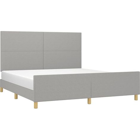 Cama sin colchón tela gris claro 160x200 cm vidaXL (1/4)