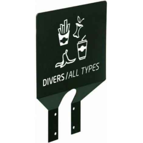 Plaque signalétique de tri Collec pour poteau - Déchets divers - gris manganèse