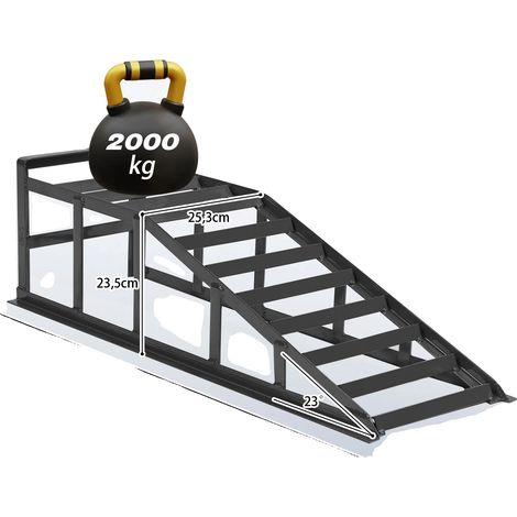 Rampes de voiture, capacité de charge lourde, design antidérapant, Gris Foncé (1/2)