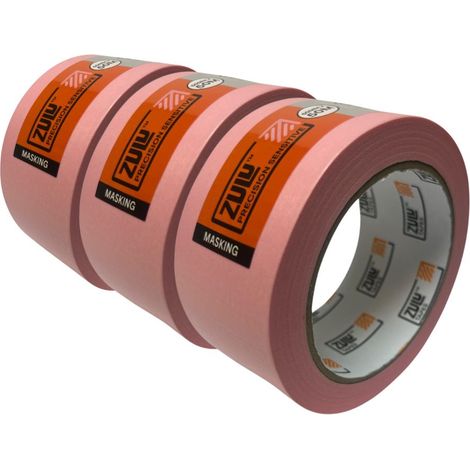 Zulu Precision Sensitive Indoor Pink Painters Masking Tape - 50mm x 50m (14 days), 3 Pack (1/2)
