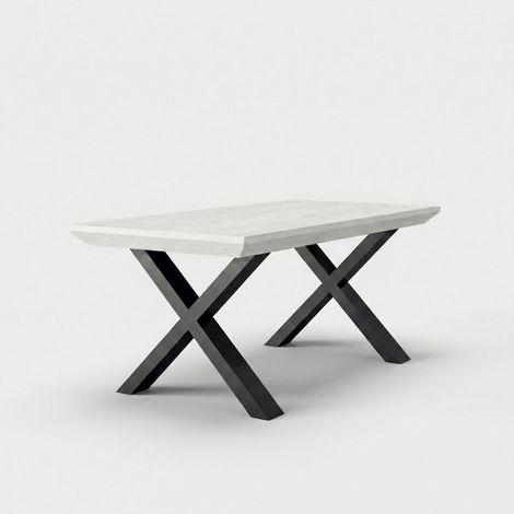 Tavolo allungabile da pranzo 12 posti gambe nere design 160/260x90 Asti - Frassino (1/5)