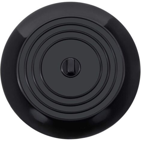 Silicone Bathtub Stopper, Sink Stopper, Kitchen Sink Stopper, Diameter 15cm, Suitable for Kitchens, Bathrooms and Laundry Rooms, Universal Drain Stopper (2 Pieces, Black). (1/3)