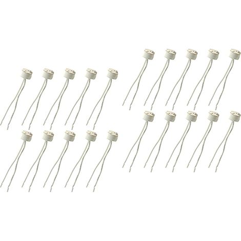 Douille LED MR16 G5.3 à culot céramique FINELED MR16 G5.3 MR11 pour ampoules halogènes et LED 12 V, adaptateur de douille et connecteur inclus (lot de 20). (1/4)