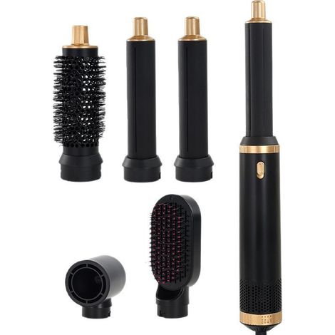 Airbrush 5 in 1 Airstyler, Airbrush 5 in 1 mit Föhn, Föhnbürste, Lockenstab, Thermobürste, 5 in 1 Föhn-Glättbürste zum Trocknen, Locken, Glätten