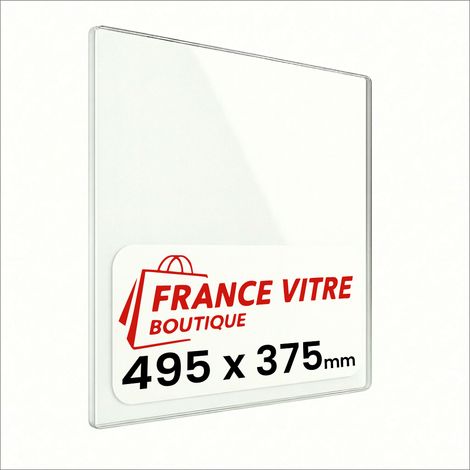 495 x 375 x 4 mm - Vitre de cheminée pour insert et poêle à bois - verre de rechange - France Vitre - jusqu'à 800°C - 375 x 495 x 4 mm (1/5)