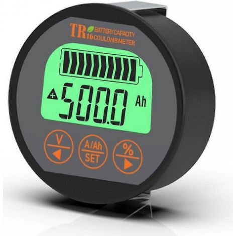 Probador de capacidad de baterías TR16 resistente al agua con pantalla LCD de voltaje y corriente y función de memoria. (1/2)