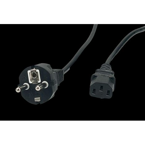 POSAC-C13EU30: Cavo POS CA C13-YJT3[10A]-CEE7/7-YJ-03[10A] H05VV-F3G1.0 L=3000 nero