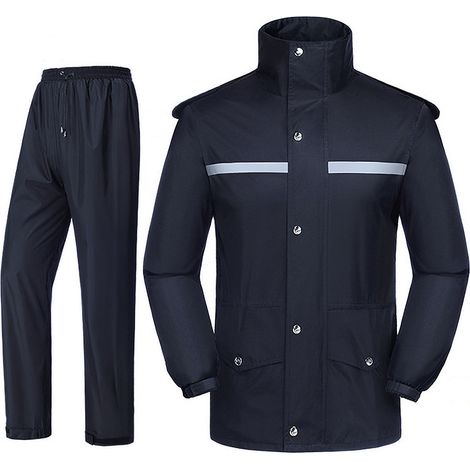 Imperméable de moto coupe-vent, veste imperméable réfléchissante et pantalon assorti (1/2)