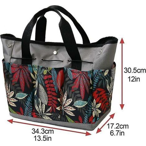 Sac à outils de jardin en toile, sac de jardin robuste, sac de rangement pour outils à main pour jardin d'herbes aromatiques (1/4)