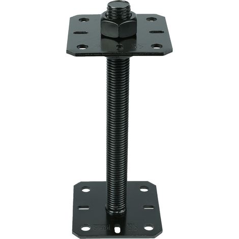 Verstellbarer Pfostenhalter Schwarz M24 für 8 x 8 bis 12 x 12 cm (1/2)