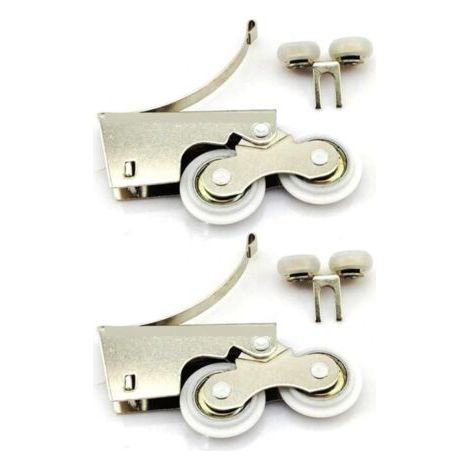 QORVA-Poulie silencieuse à 2 roues en acier inoxydable/titane pour portes de placard coulissantes. (1/4)