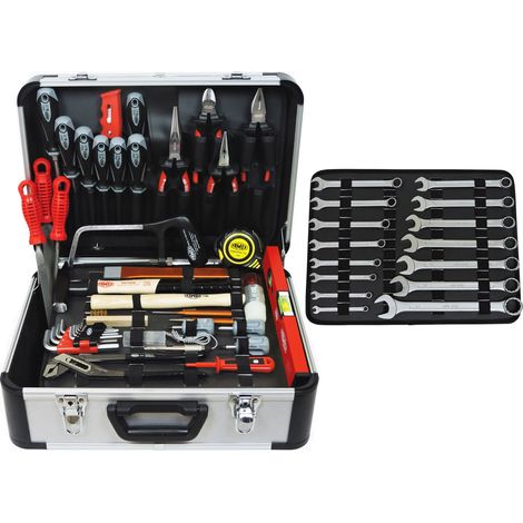 FAMEX 720-88 Malette à Outils - Outils à Main Professionnels - Caisse à Outils - Boite à Outils