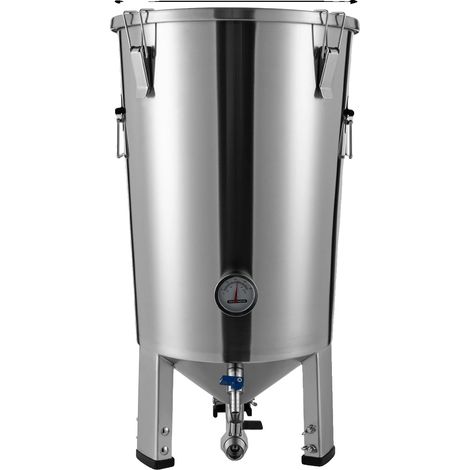 Cuve de fermentation, acier inoxydable 304, capacité de 7,04 gallons, Argent (1/2)