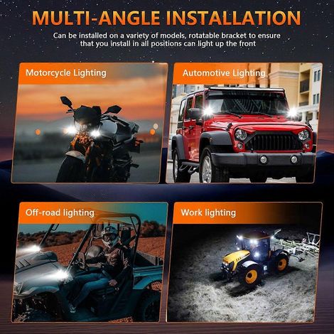Proyector LED para moto, luces del día, luces auxiliares Angel Eyes para coche (1/5)