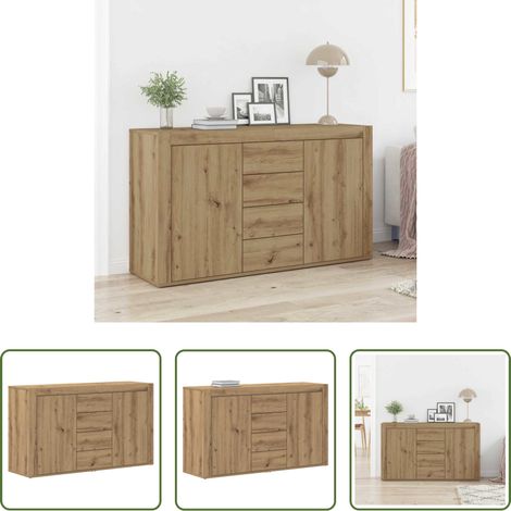 vidaXL Buffet bois - Buffet Chêne artisanal 120 x 36 x 69 cm Bois d'ingénierie (1/5)