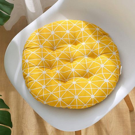 (Jaune)Lot de 4 Coussin pour Chaise Galettes de Chaise Coussin de Chaise pour Patio,40X40cmMaison,Voiture,canapé,Bureau,Tatami décoration (1/5)
