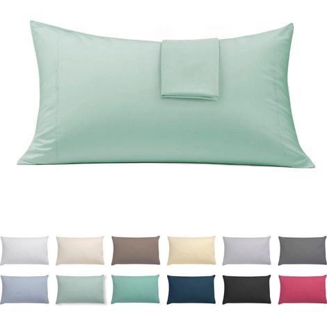 Taies Oreiller 50x75 cm Lot de 2 Coton Polyester Vert (1/5)