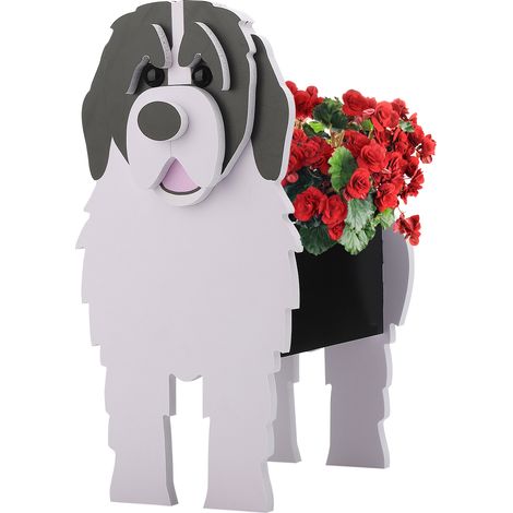 Pot de Fleurs Décoratif Chien Design PVC pour Succulentes - Support Haut, Modèle Détachable Multicolore 24x17cm (9.4x6.7in) (1/5)
