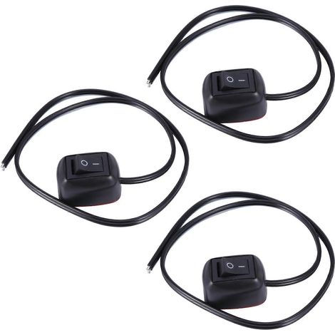 Lot de 3 interrupteurs à bouton en forme de goutte d'eau pour voiture (marche/arrêt, 12 V CC) pour feux antibrouillard, feux de jour, barres lumineuses LED, etc. (1/5)