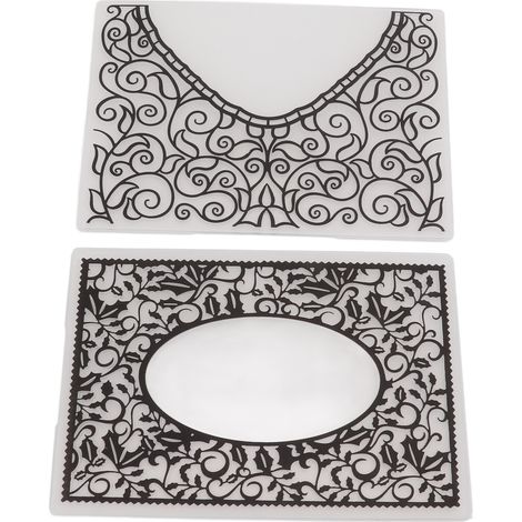 Set aus 2 Prägebeuteln aus Kunststoff, Retro-Blatt- und Blumenmuster, einfach zu verwenden, Prägevorlagen für viele Anwendungen. (1/5)