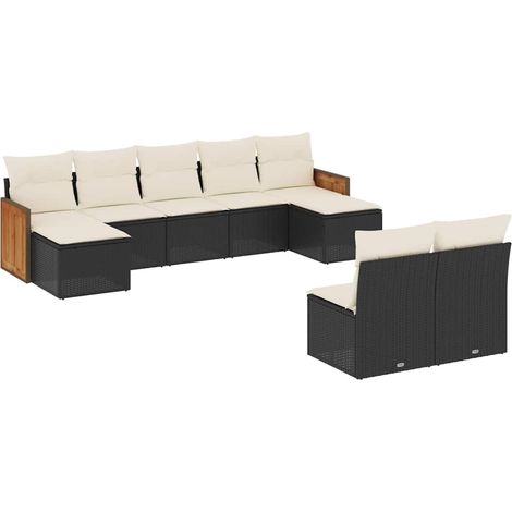 Maison Exclusive - Set de sofás de jardín 8 piezas y cojines ratá (1/5)