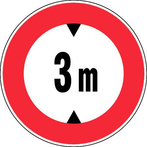 Novap – Panneau d'interdiction hauteur limitée 3m – Rigide en polystyrène choc Ø300mm – Trous de fixation – 4063423