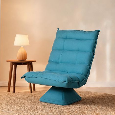 Canapé bleu en tissu en velours microfibre 62 x 70 x 95 cm (1/5)