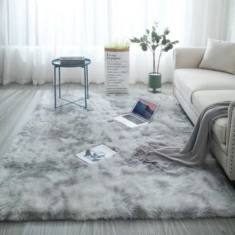 Tapis de Salon Shaggy Lavable, 200x300 cm Carpet Moderne Antidérapant Intérieur Longs Moelleux Tapis, Longues Soft Tapis Grand Tapis pour Salon Chambre Couloir (Gris, 200x300 cm)-DELKEVIC (1/5)