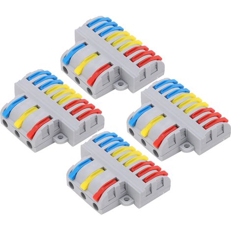 Lot de 5 connecteurs à levier et écrou de répartition de câbles, type 9 vers 3, bornier à connexion rapide SPL-93 (1/5)