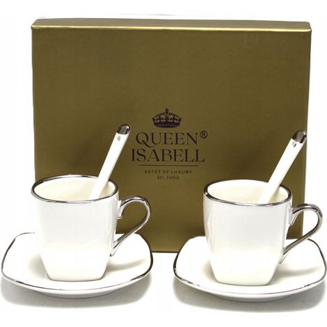 Espressotassen aus Porzellan mit Silberdekor, als Geschenk, 80 ml (1/5)