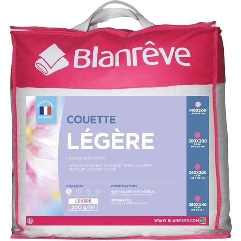 BLANREVE Couette legere en microfibre - 140 x 200 cm - Blanc (1/2)
