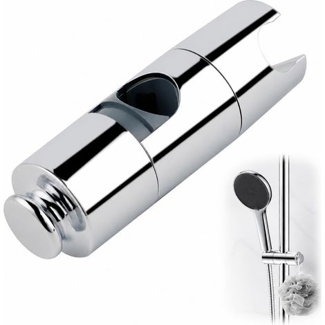 Support de pommeau de douche argenté réglable pour barres de douche standard (1/5)
