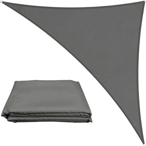 Voile d'ombrage triangulaire imperméable, 3 x 3 x 4,3 m, avec protection UV, pour jardin, piscine, terrasse, activités de jardin et utilisation familiale (gris foncé) (1/5)