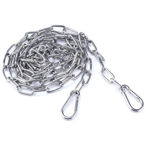 BUNTHAUS m starke und robuste Kette aus Edelstahl 304 mit geschweißten Stahlgliedern für Zaun-, Spazier- und Hundekette, Trockenkette, maximale Belastung 200 kg, (1/5)