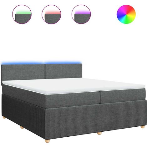 Maison Exclusive - Giroletto a Molle con Materasso Grigio Scuro 200x200 cm Tessuto (1/5)