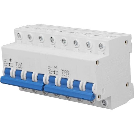 Mini disjoncteur à verrouillage, à rail de guidage, inverseur de source d'alimentation manuel double, 4 pôles + 4 pôles, 6000 A, 400 V CA (1/5)