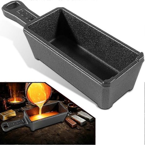 Moule à lingots en fonte de 100 oz, creuset robuste pour la fusion, le coulage et le raffinage de barres de métal. (1/5)