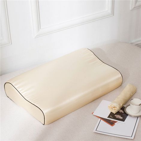 Taie D Oreiller Satin - 60 X 40 Cm - Fermeture Eclair - Pour Coussins Memoire De Forme Et Coussins Cervicaux - 1 Unite (1/5)