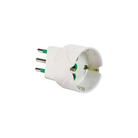 ADATTATORE SCHUKO 2 POLI + TERRA 10A BIANCO LINEA GARANTI- - bianco 82600-E - 10 pezzi FANTON