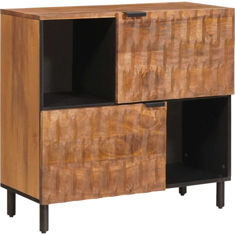 Sideboard Acacia Brown Finish 80 x 33 x 75 cm Solid Mango Wood vidaXL