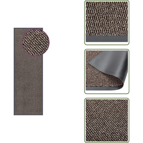 The Living Store Paillasson touffeté 60x180 cm Marron foncé - Tapis de porte (1/5)
