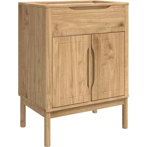 vidaXL Mueble de lavabo para baño FLORO Marrón cera 60 x 40 x 80 cm (1/5)