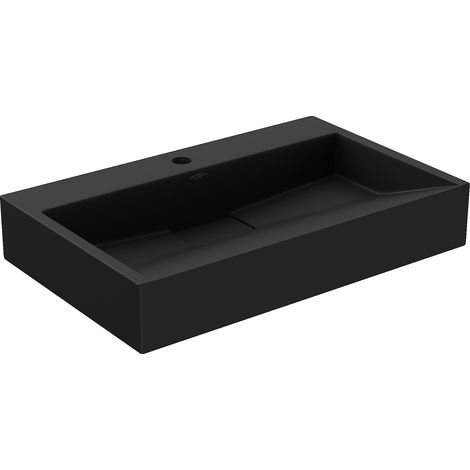 Mexen Ava Aufsatzwaschbecken aus konglomerat eine Öffnung 60 x 38 cm, Schwarz - 23016071